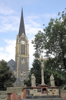 St. Peter's Church in the Neo-Renaissance and Crucifixion Group, Jesus Cross, City Centre, Main,