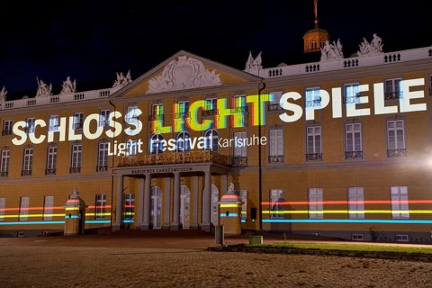 Schlosslichtspiele, Karlsruhe Castle, Karlsruhe, Baden-Württemberg, Germany, Europe