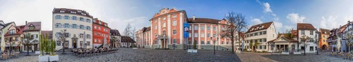 Meersburg Square in front of the new castle Panorama 360 degrees Germany