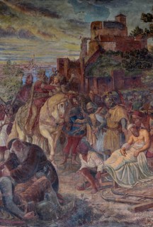 Fresco Alt-Eberstein, Trinkhalle, Baden-Baden, Black Forest, Baden-Württemberg, Germany, Europe
