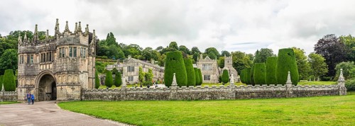 Panorama of Lanhydrock House and Garden, Bodmin, Cornwall, England, UK