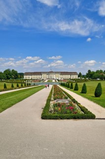 Ludwigsburg, Germany, August 2022: Residential palace in Ludwigsburg with baroque style garden,