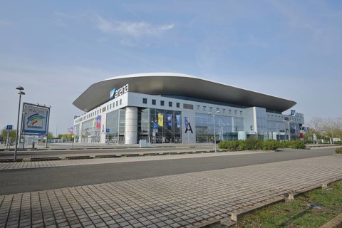 Exterior view of the SAP Arena, Mannheim, Hesse, Germany, Europe