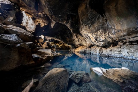 Stóragjá Cave, Silfra Fissure, Krafla, Northern Iceland, Iceland, Europe