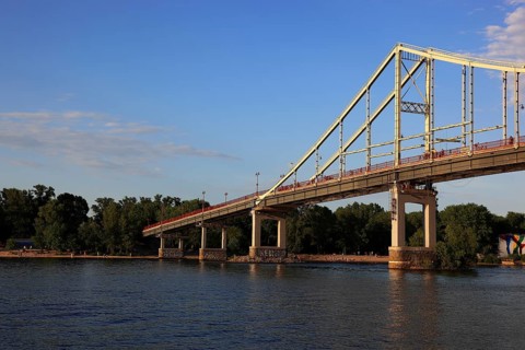 Bridge over the Dnepr River, Kiev, Ukraine, Europe