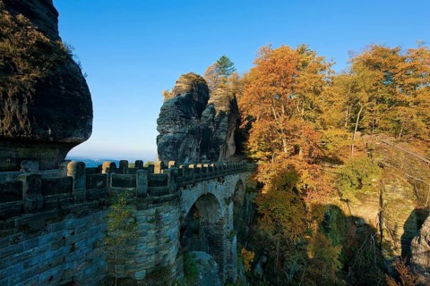 Bastei view in Saxon Switzerland