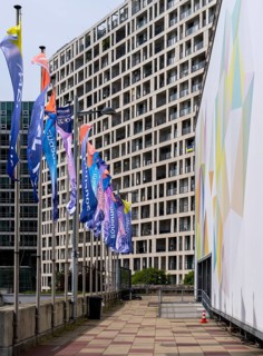 High-rise buildings in Donaupark, Donau City, Vienna Austria