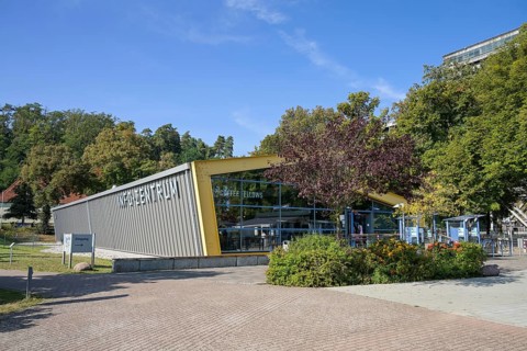 Information centre boat lift, Niederfinow, Brandenburg, Germany, Europe