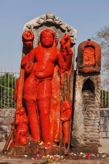 Statue of Hanuman Hindu deity, Matangeswar Temple, Khajuraho