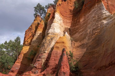 Luberon ocher near the village of Roussillon. Geological wonder in Provence