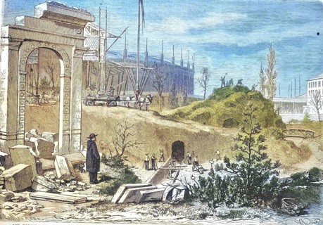 The demolition work on the Field of Mars after the Universal Exhibition of 1867, state 1869, Paris,