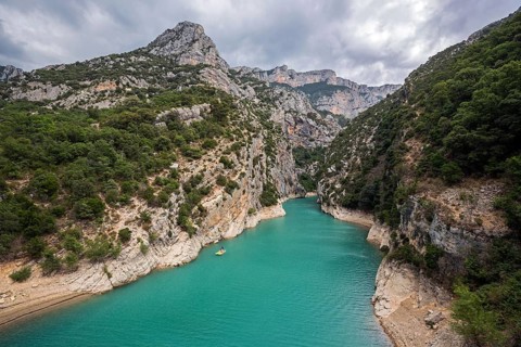River Verdon, entrance to the Verdon Gorge, Gorges du Verdon, Lac de Sainte-Croix,