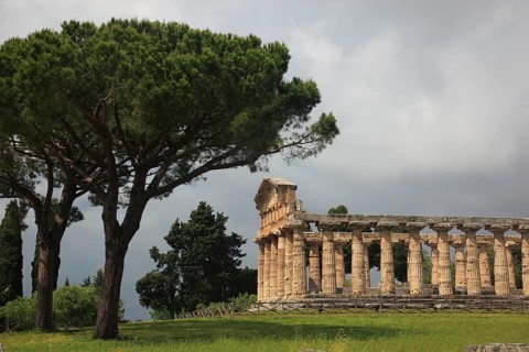 The Athenaion, Temple of Ceres or Temple of Athena in Paestum, Campania, Italy, Europe