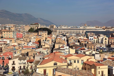 City of Palermo, view of the city from the roof of the cathedral, Sicily, Italy, Europe
