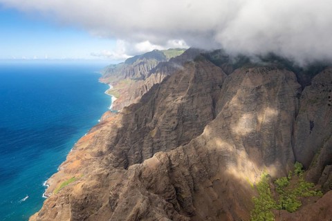Aerial view Napali Coast, Kauai, Hawaii, USA, North America