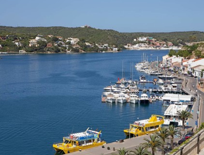 Natural harbour in Mao, Mahon, Menorca, Spain, Europe