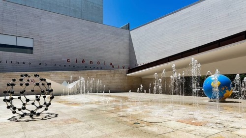 Water features in front of Science Museum, Parque das Nações district, Parque das Nacoes, Park of