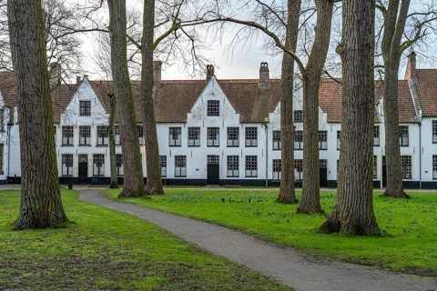 Beguinage in Bruges, Belgium, Europe