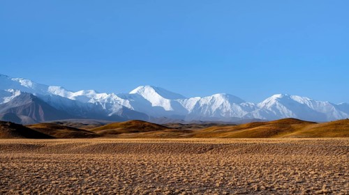 Snow-capped mountains, Pamir Mountains, high mountains, Transalai Range, Alay District, Kyrgyzstan,