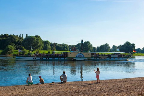 Steamship on the Elbe in Dresden