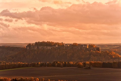 View of Königstein Fortress in Saxon Switzerland