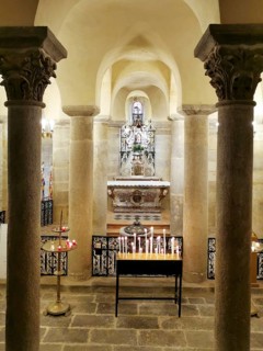 Clermont Ferrand. Crypt of the romanesque church of Notre Dame du Port. Puy de Dome department.