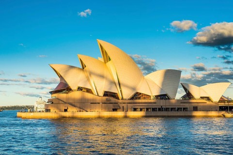Sydney opera at sunset, New South Wales, Australia, Oceania