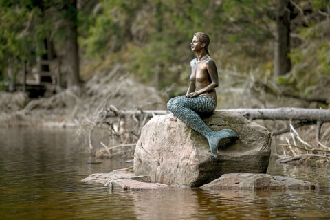 Mermaid of Mummelsee, near Seebach, Black Forest, Ortenaukreis, Baden-Württemberg, Germany, Europe