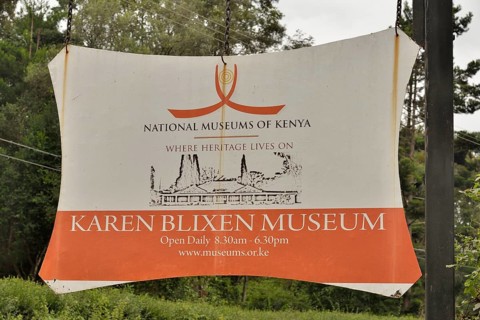 Sign at the Karen Blixen Museum, Karen, Nairobi, Kenya, Africa