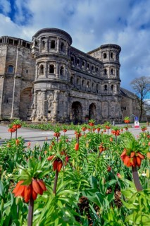Porta Nigra, Roman city gate, Unesco World Heritage Site, Trier, Rhineland-Palatinate, Germany,