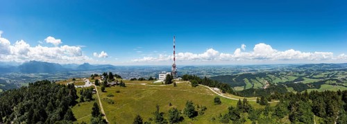 Drone image, Gaisberg transmitter on the Gaisberspitze, Gaisberg, Salzburg, Austria, Europe