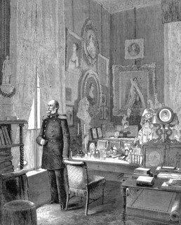 The Study of King William I in the Royal Palace in Berlin, 1869, Germany, Historic, digitally