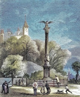 The New Polish Monument, on the shore of Lake Zurich, Zurich, 1869, Switzerland, Historic,