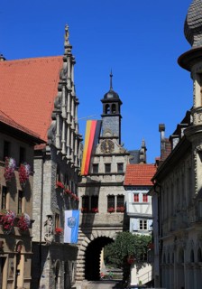 View of the Main Gate from the town side, Marktbreit town, Litzingen district, Lower Franconia,