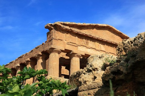 In the Parco Valle dei Templi di Agrigento, Unesco World Heritage Site, remains of the ancient city