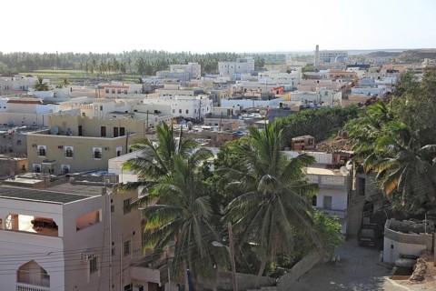 View of the town of Taqah, southern Oman