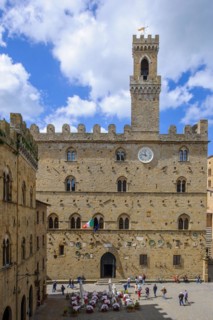 Historical building from the Middle Ages Palazzo dei Priori Town Hall of Volterra built in 1208,
