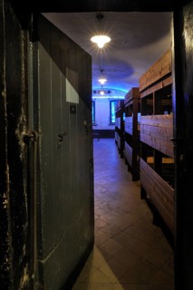 Bunk beds in the barrack room at Fort Breendonk, Belgium, Europe