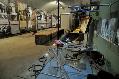 Torture instruments in the Fort Breendonk Museum, Belgium, Europe