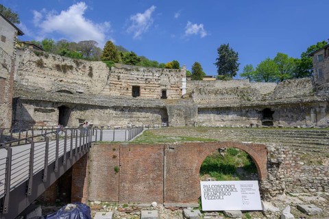 Ruins of the Roman Theatre, Brescia, Province of Brescia, Italy, Europe