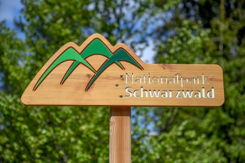 Sign National Park Black Forest, Black Forest, Baden-Württemberg, Germany, Europe