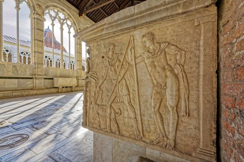 Side view, Roman Phaedra Hippolytus sarcophagus, Sarcofago romano, Fedra e Ippolito, 2nd c.,