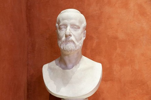 Bust of the composer Michele Puccini, father of the composer Giacomo Puccini, birthplace, Casa