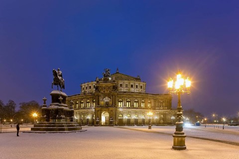 Theatre square in winter