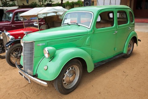 CHENNAI, INDIA, JULY 24: Ford Prefect 1952 (retro vintage car) on Heritage Car Rally 2011 of Madras