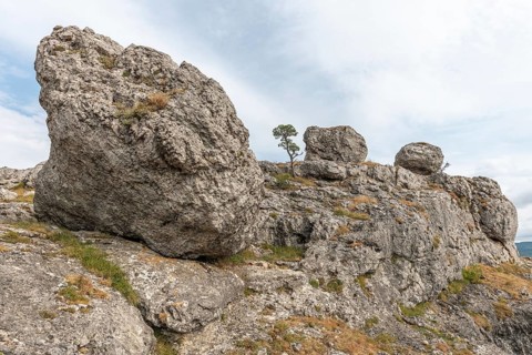 Strangely shaped rocks in the chaos of Nimes le Vieux in the Cevennes National Park. Unesco World