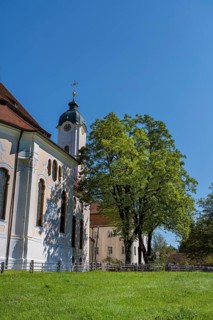 Pilgrimage church, Wieskirche, Steingaden, Romantic Road, Pfaffenwinkel, Upper Bavaria, Bavaria,