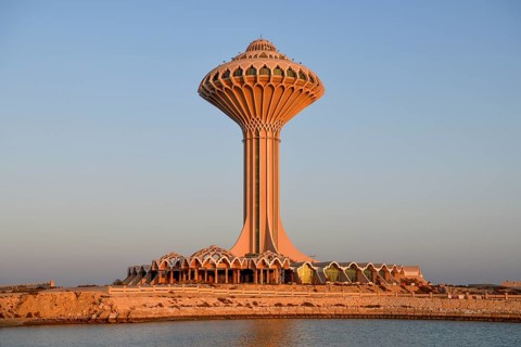 Water Tower on the Corniche, Al Khobar, ash-Sharqiyya Province, Persian Gulf, Saudi Arabia, Asia