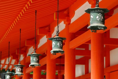 Lanterns, Shintoism, Heian Jingu Shrine, Kyoto, Japan, Asia