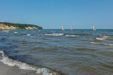 Sailing boats, Nordperd, Südstrand, Göhren, Rügen Island, Mecklenburg-Western Pomerania, Germany,